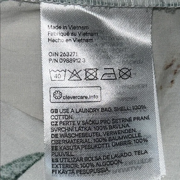 H&M Leaf Print A-Line Skirt - Green and Cream - Picture 10 of 12